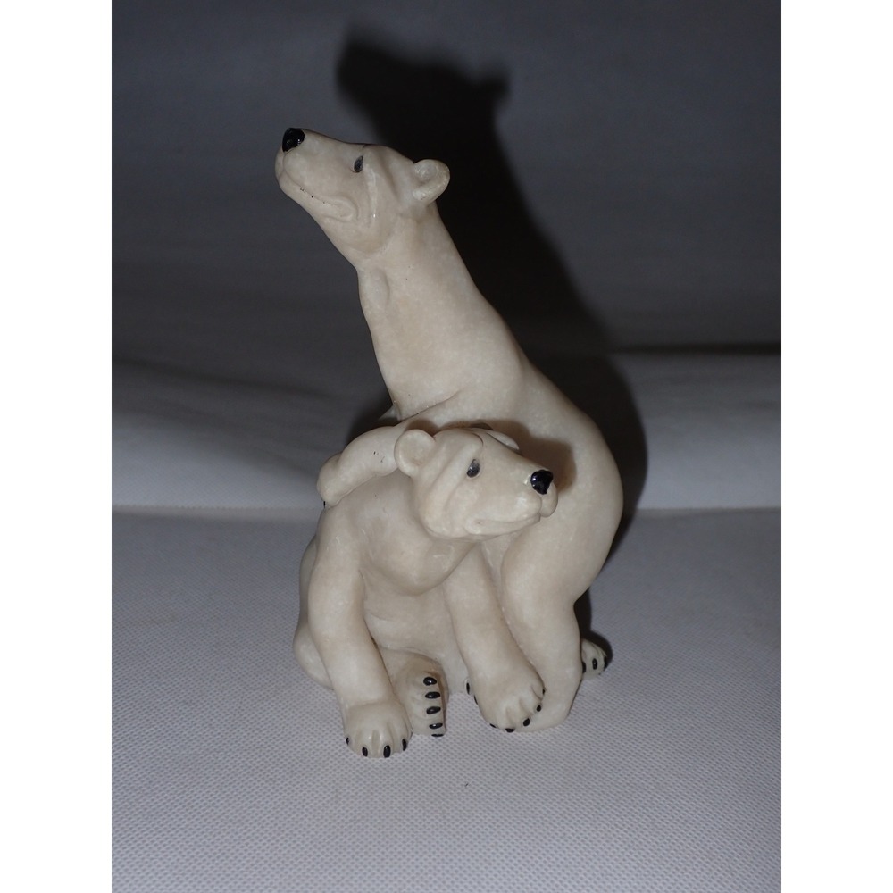 Quarry Critters Second Nature Design Polar Bear Figurine Off White Stone Resin - Picture 2 of 7